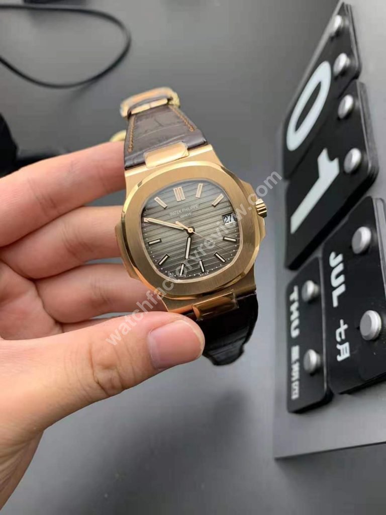 Replica Patek Philippe Nautilus 5711 with Brown Leather Strap