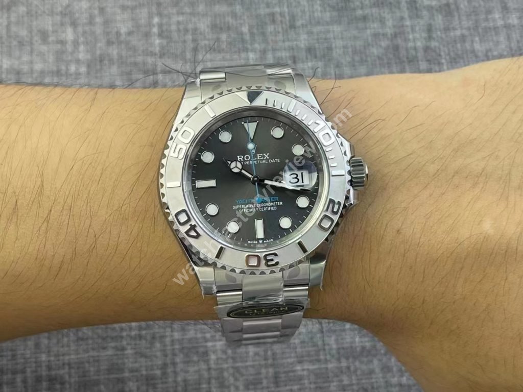 Rolex YachtMaster Blue Wrist Shot